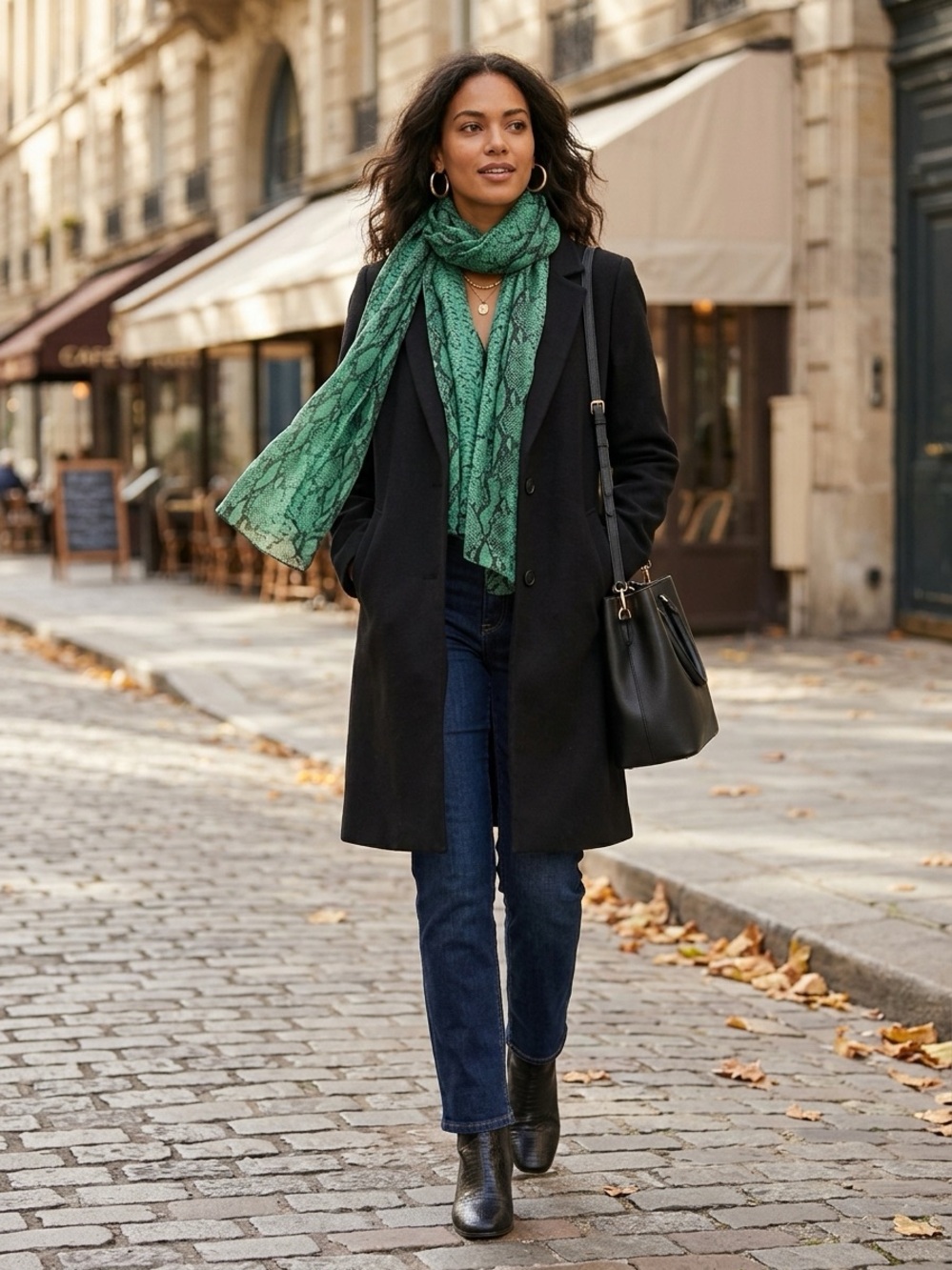 H&M Archive Green Snakeskin Print Lightweight Scarf Y2K ROBERTO Cavalli ERA